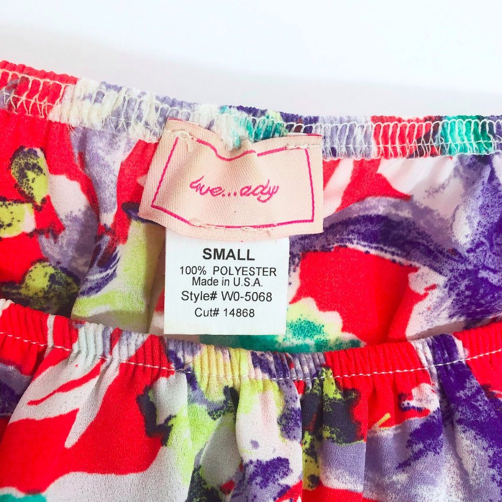 Love...Ady Women's Floral Off the Shoulder Ruffle Sleeves Blouson Mini Dress SML - Picture 5 of 7